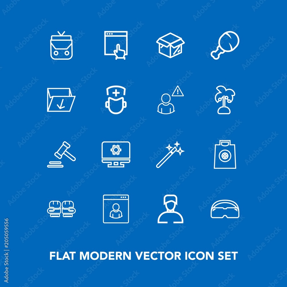 Modern, simple vector icon set on blue background with sport, food, box, object, boy, magician, boxing, retail, mouse, fashion, bag, internet, gift, style, new, fast, lawyer, justice, technology icons Modern, simple vector icon set on blue background with sport, food, box, object, boy, magician, boxing, retail, mouse, fashion, bag, internet, gift, style, new, fast, lawyer, justice, technology icons