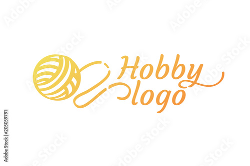 Logo design knitting vector template.