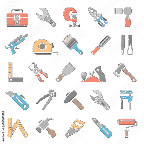 Outline Color Icons - Hand Tools