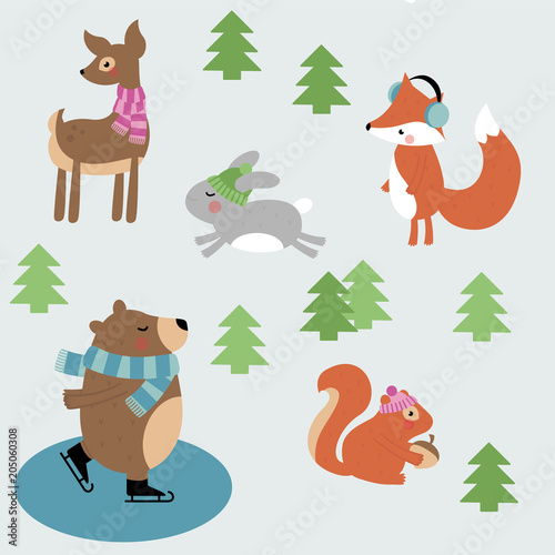 Winterwald Tiere