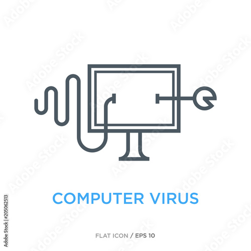 Worm virus line flat icon ver 3
