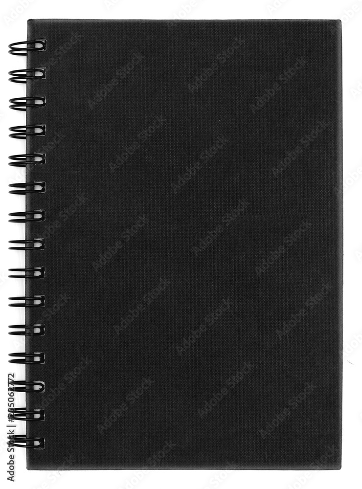 black cover notebook isolate is on white background with clipping path black cover notebook isolate is on white background with clipping path