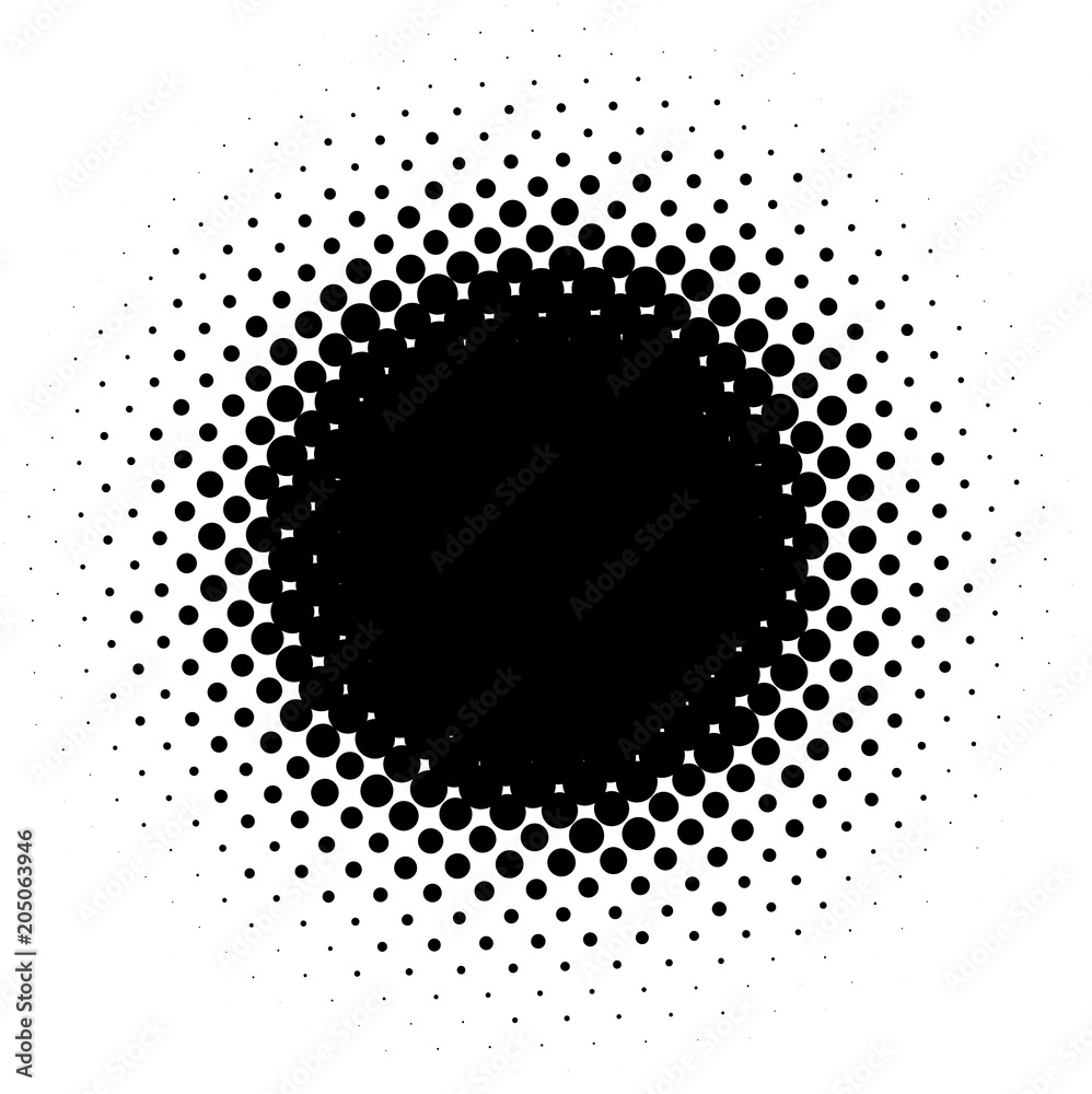 Black and white abstract dotted background.