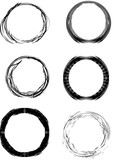 Set of graphic design elements. Round frames or borders.