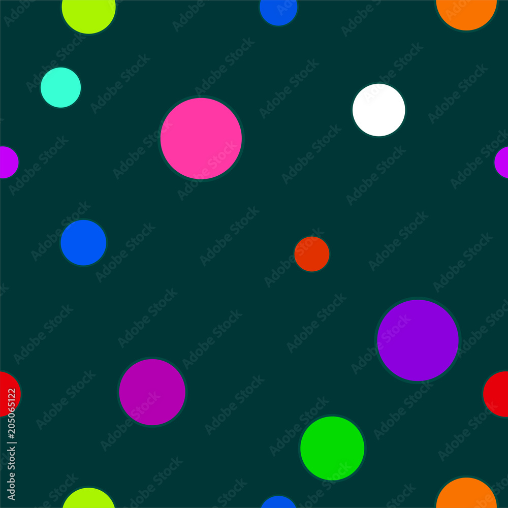 Abstract seamless pattern of colorful circles. Vector background
