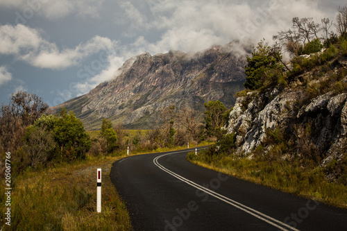 Gordon River Road running past The Sentinels, Tasmania