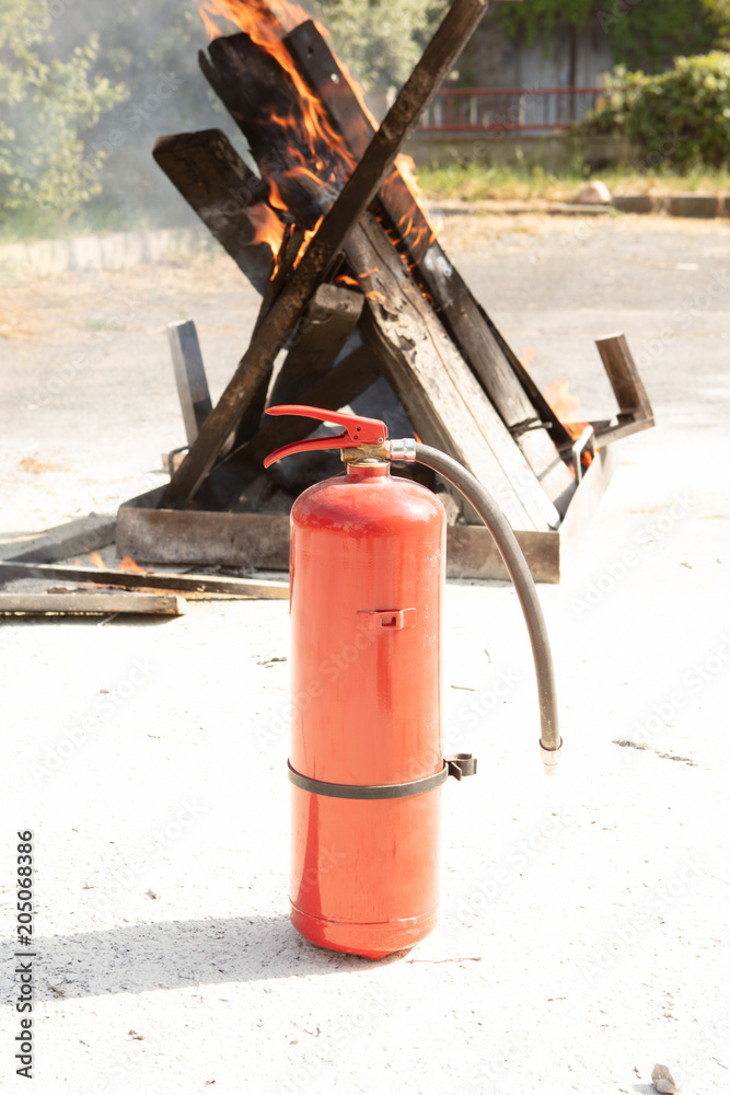 Preparedness for fire drill and training to use a powder type fire extinguisher Preparedness for fire drill and training to use a powder type fire extinguisher