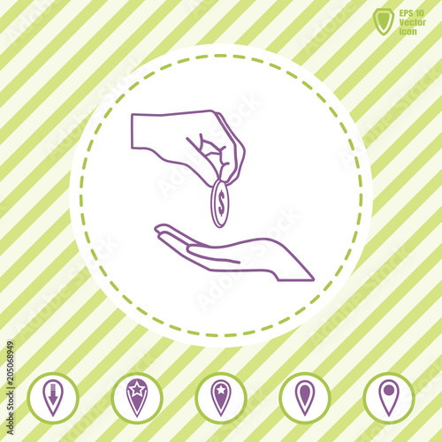 give alms or corruption line vector icon