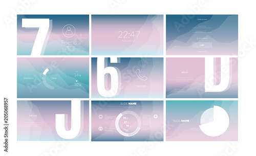 Modern UI screen design for mobile app with web elements.