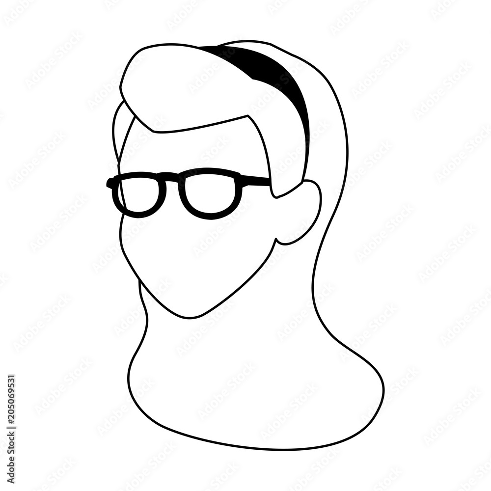 Young woman faceless vector illustration graphic design