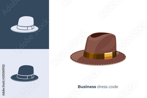 Vector icon of hat in flat style