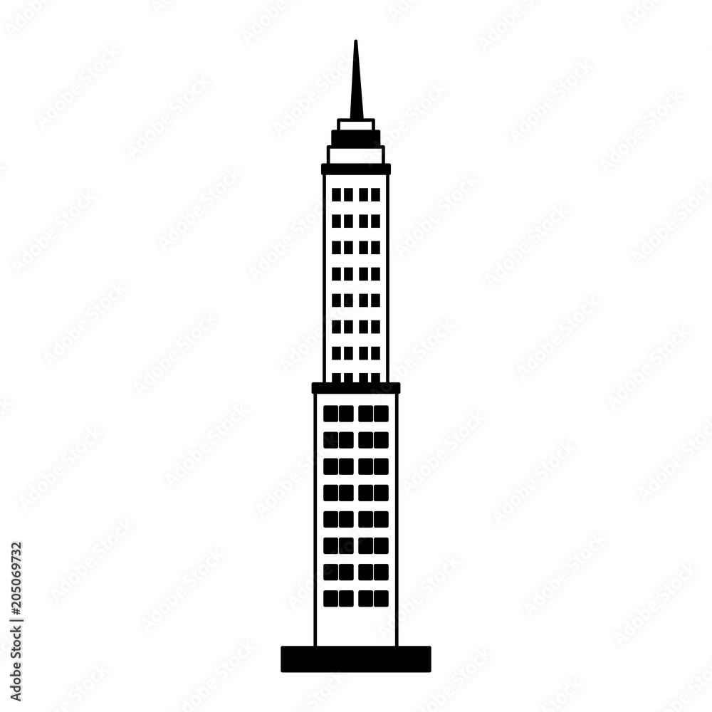 Skyscraper building isolated vector illustration graphic design