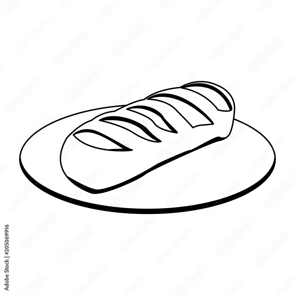 Fresh bread on dish vector illustration graphic design Fresh bread on dish vector illustration graphic design