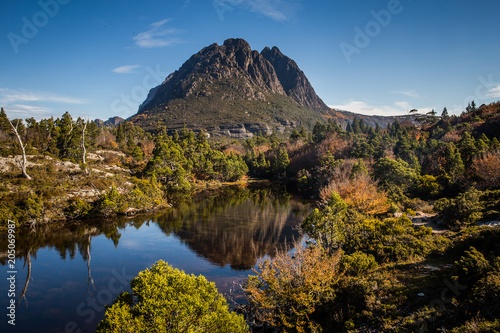 Little Horn reflected in Twisted Lakes, Tasmania