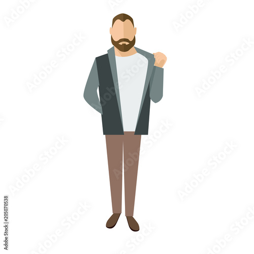 Man on a white background.Businessman character design.A handsome man.