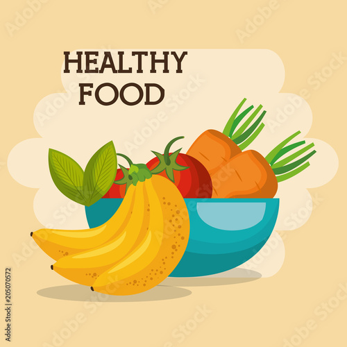 fruits and vegetables healthy food vector illustration design