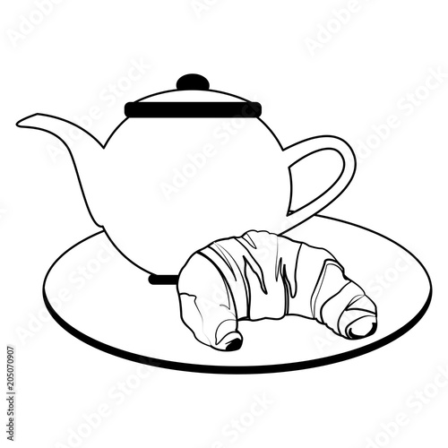 Bread and coffee breakfast vector illustration graphic design