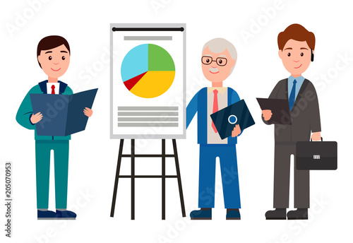 Presentstion Done by Men, Vector Illustration