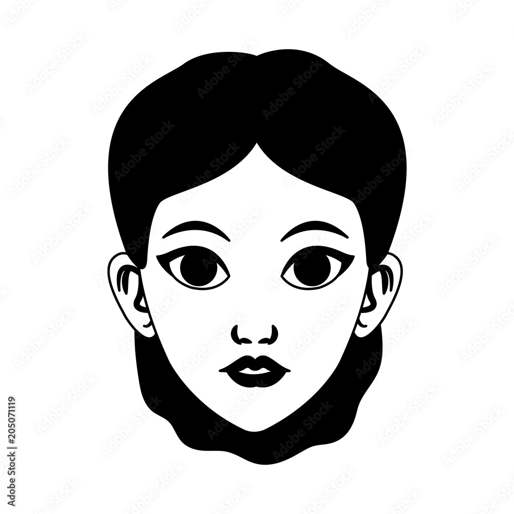 Beautiful woman face vector illustration graphic design