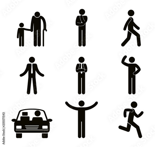 group of people doing different activities vector illustration design