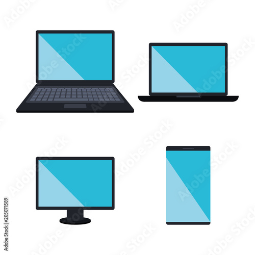 electronics devices set icons vector illustration design