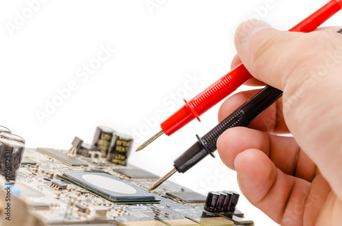 Obraz na płótnie Computer board repair w salonie