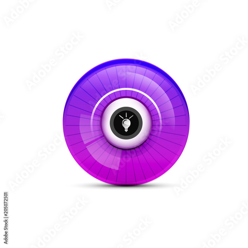Light bulb, new idea concept web button