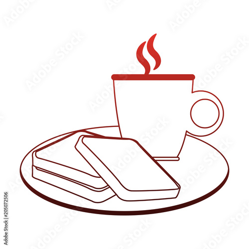 Bread and coffee breakfast vector illustration graphic design