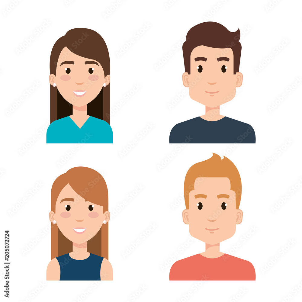 group of young people avatars vector illustration design group of young people avatars vector illustration design