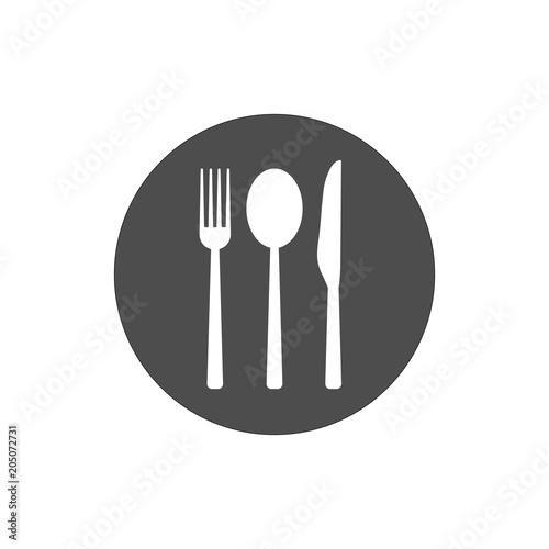Cultery icon, knife fork spoon sign. Flat design, vector illustration.