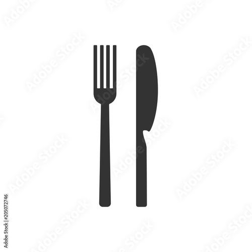 Cultery icon, knife fork spoon sign. Flat design, vector illustration.