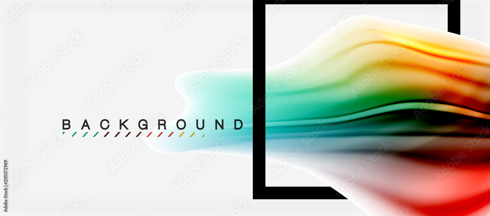 Naklejka premium Blurred fluid colors background, abstract waves lines, vector illustration