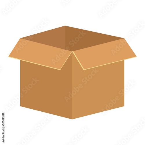 Cardboard box open vector illustration graphic design