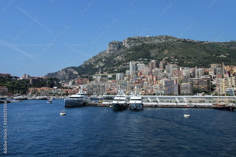 View of La Condamine ward and Port Hercules in Monaco.
