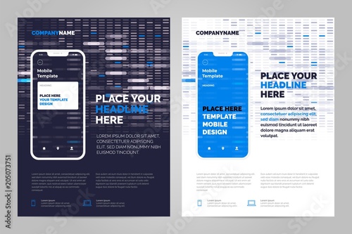 Layout template design with Mobile application. Business brochure flyer design layout.