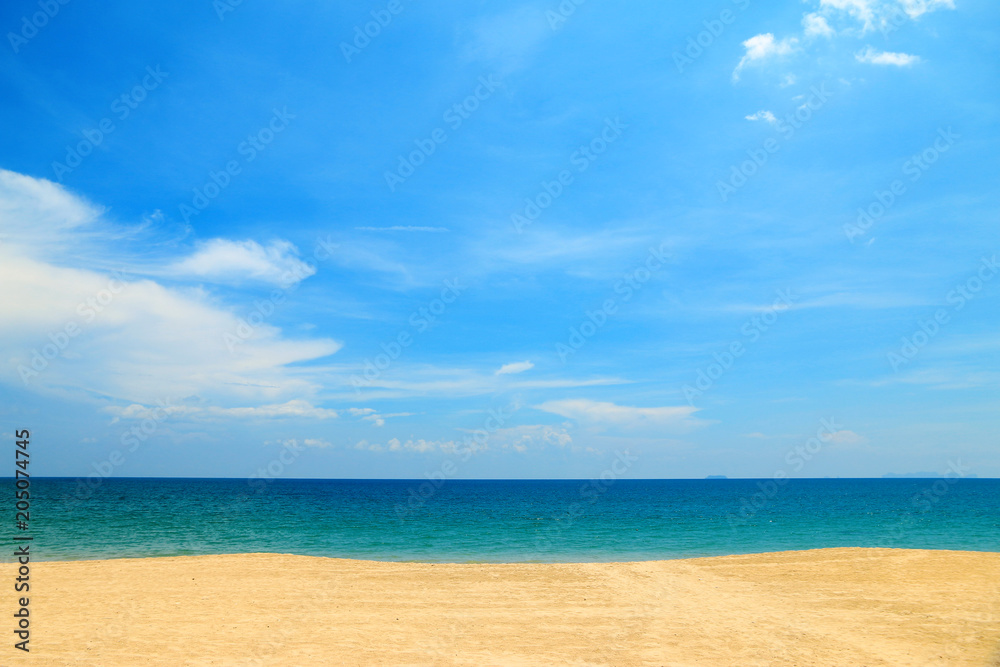 Beautiful sandy beach And blue sea On summer in holiday beautiful Copy space Beautiful sandy beach And blue sea On summer in holiday beautiful Copy space