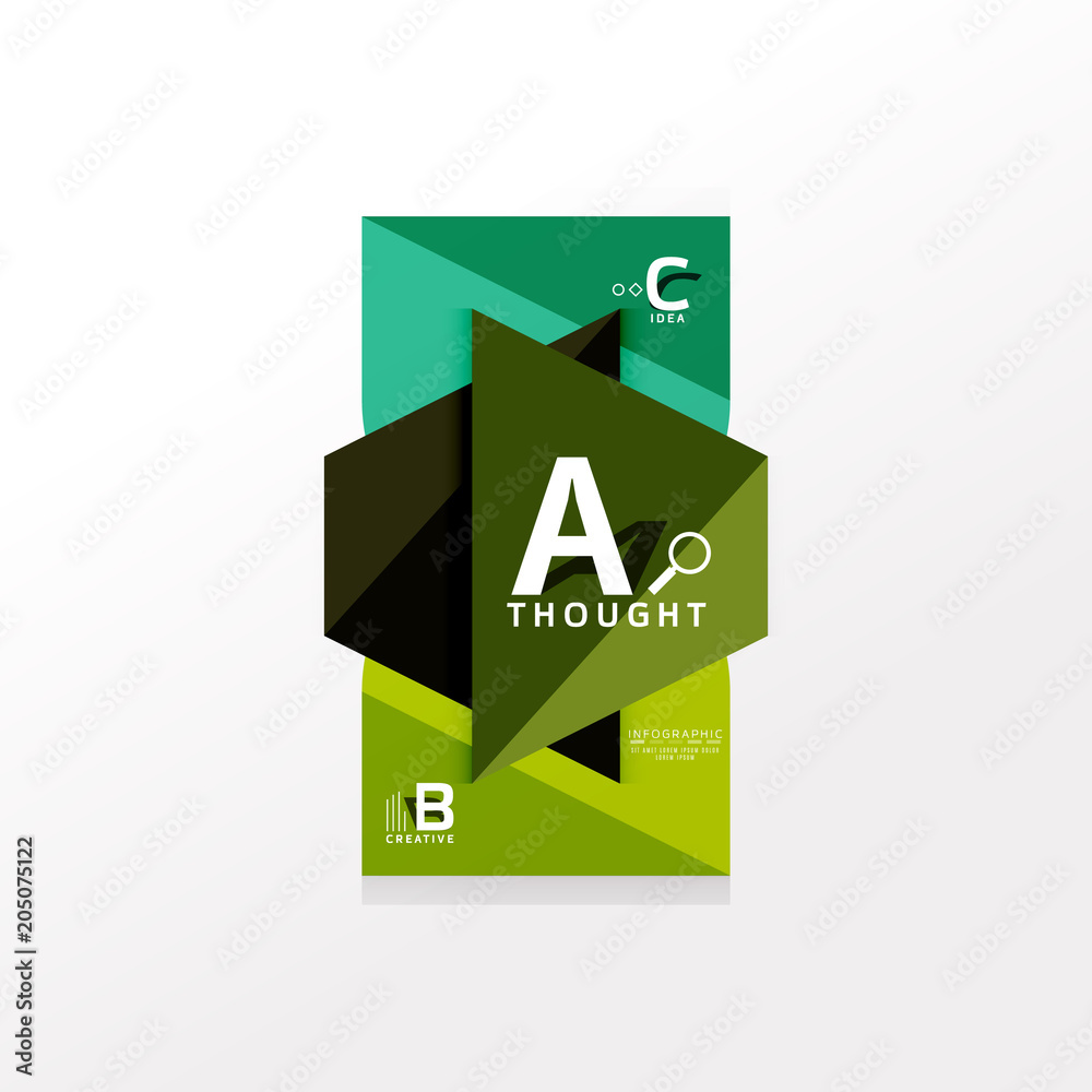 Geometric infographic banner, paper info diagram created with color shapes Geometric infographic banner, paper info diagram created with color shapes