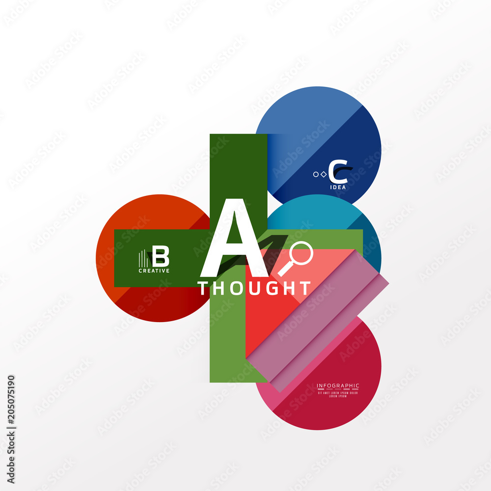 Geometric infographic banner, paper info diagram created with color shapes Geometric infographic banner, paper info diagram created with color shapes
