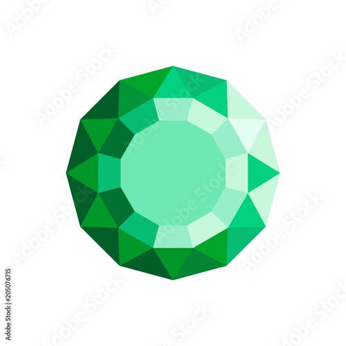 Emerald diamond icon. Flat illustration of emerald diamond vector icon for web.