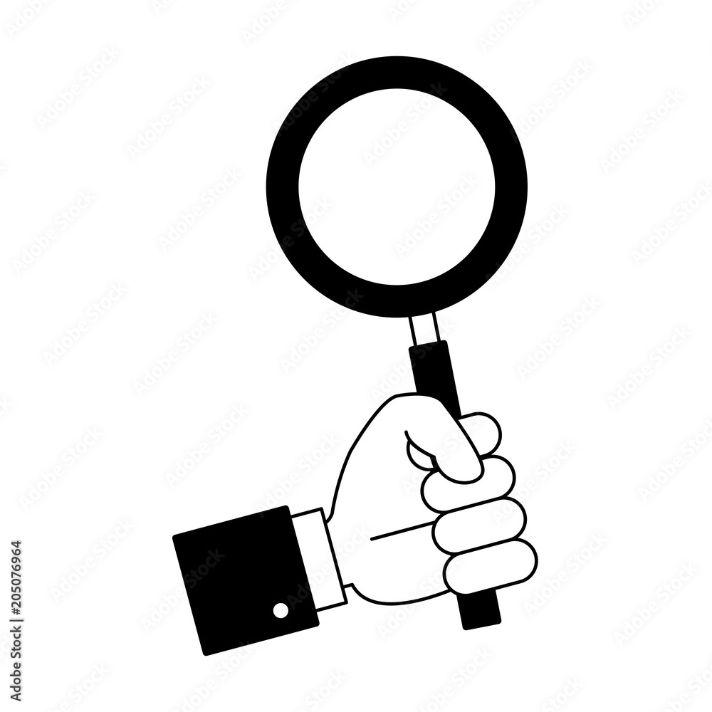 Hand with magnifying glass vector illustration graphic design Hand with magnifying glass vector illustration graphic design