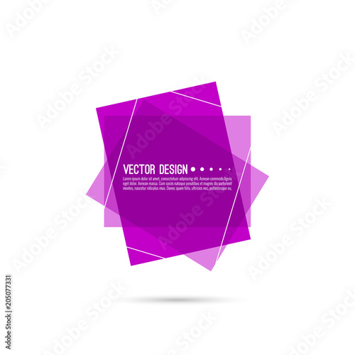 Vector of rectangular banner transparent overlapping layers. Isolated on white background.