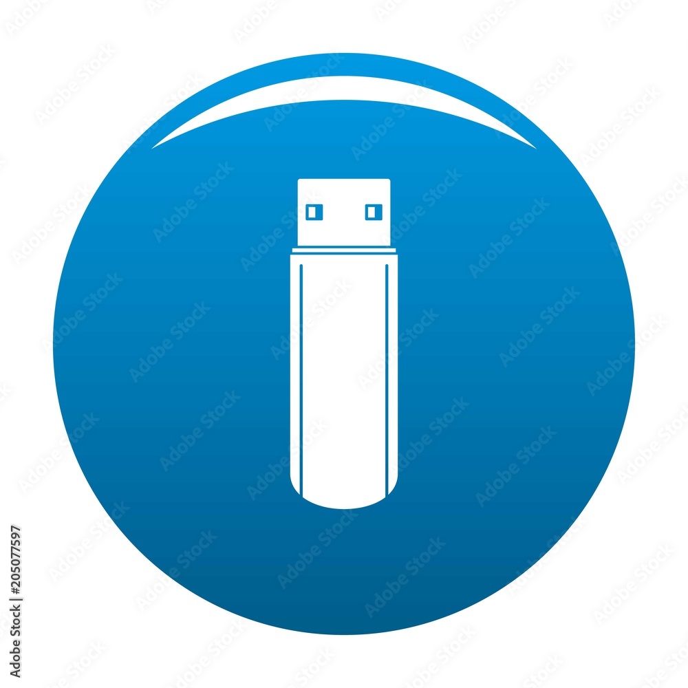 Big flash drive icon. Simple illustration of big flash drive vector icon for any design blue Big flash drive icon. Simple illustration of big flash drive vector icon for any design blue