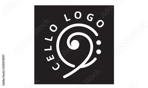 Initial Letter C Cello Bass Clef Music instrument logo design inspiration	