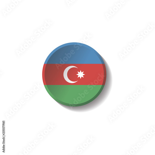 Free Download Vector - AZERBAIJAN Flag Paper Circle Shadow Button - GFXLoad