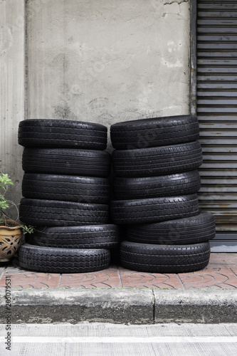 Wallpaper Mural Stack of old tires Torontodigital.ca