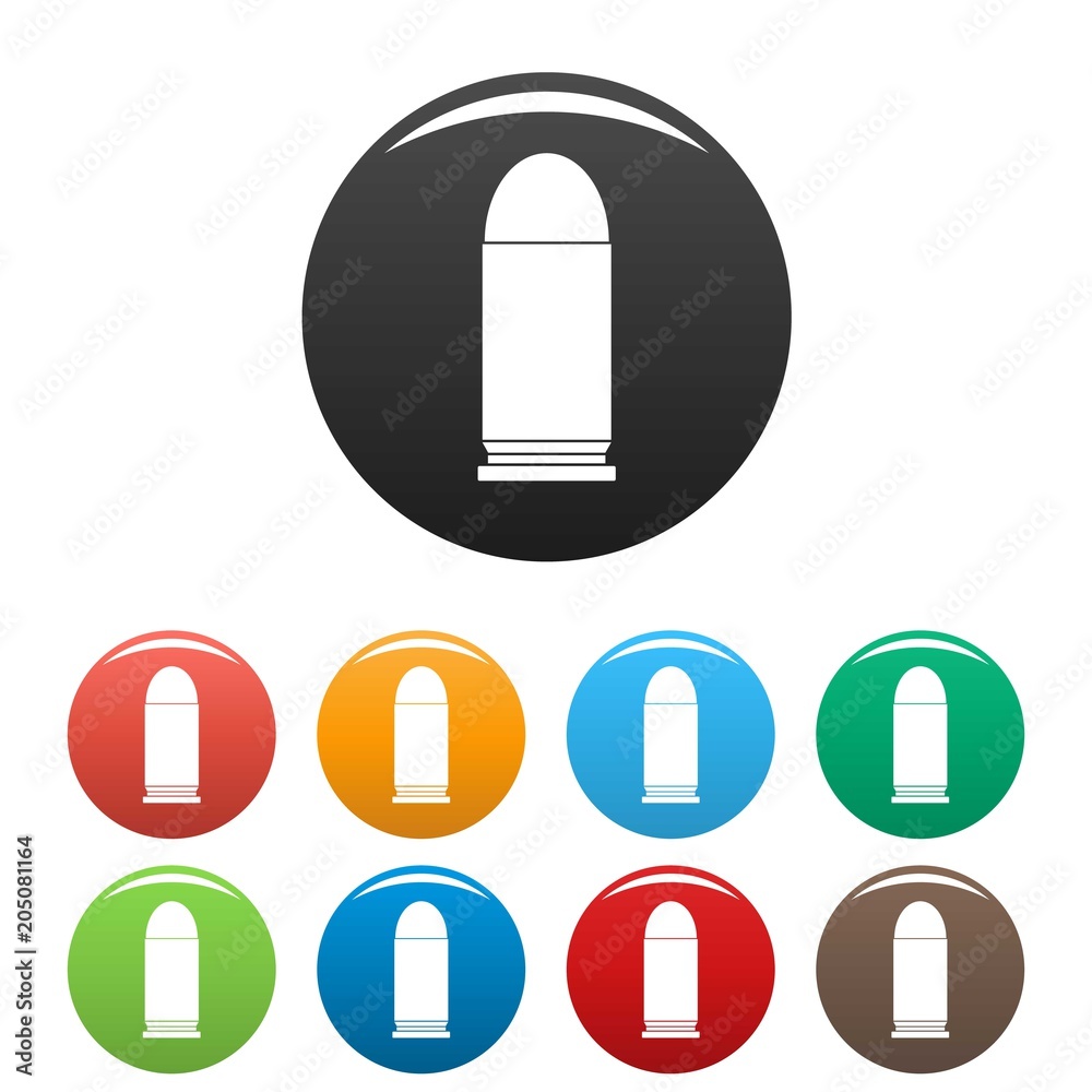 Single cartridge icon. Simple illustration of single cartridge vector icons set color isolated on white Single cartridge icon. Simple illustration of single cartridge vector icons set color isolated on white