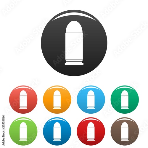 Single cartridge icon. Simple illustration of single cartridge vector icons set color isolated on white