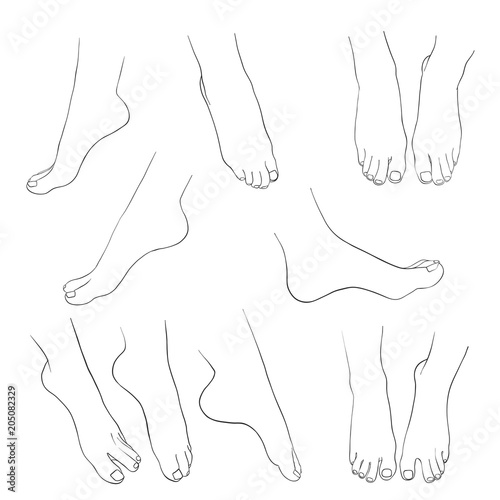 hand drawn women feet