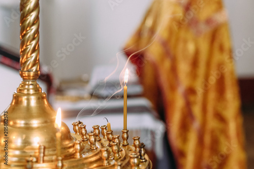 shine candlestick candles fire smoke temple during prayer