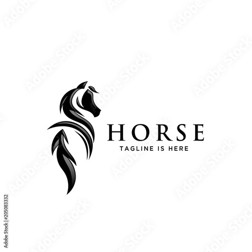 back view tail horse logo